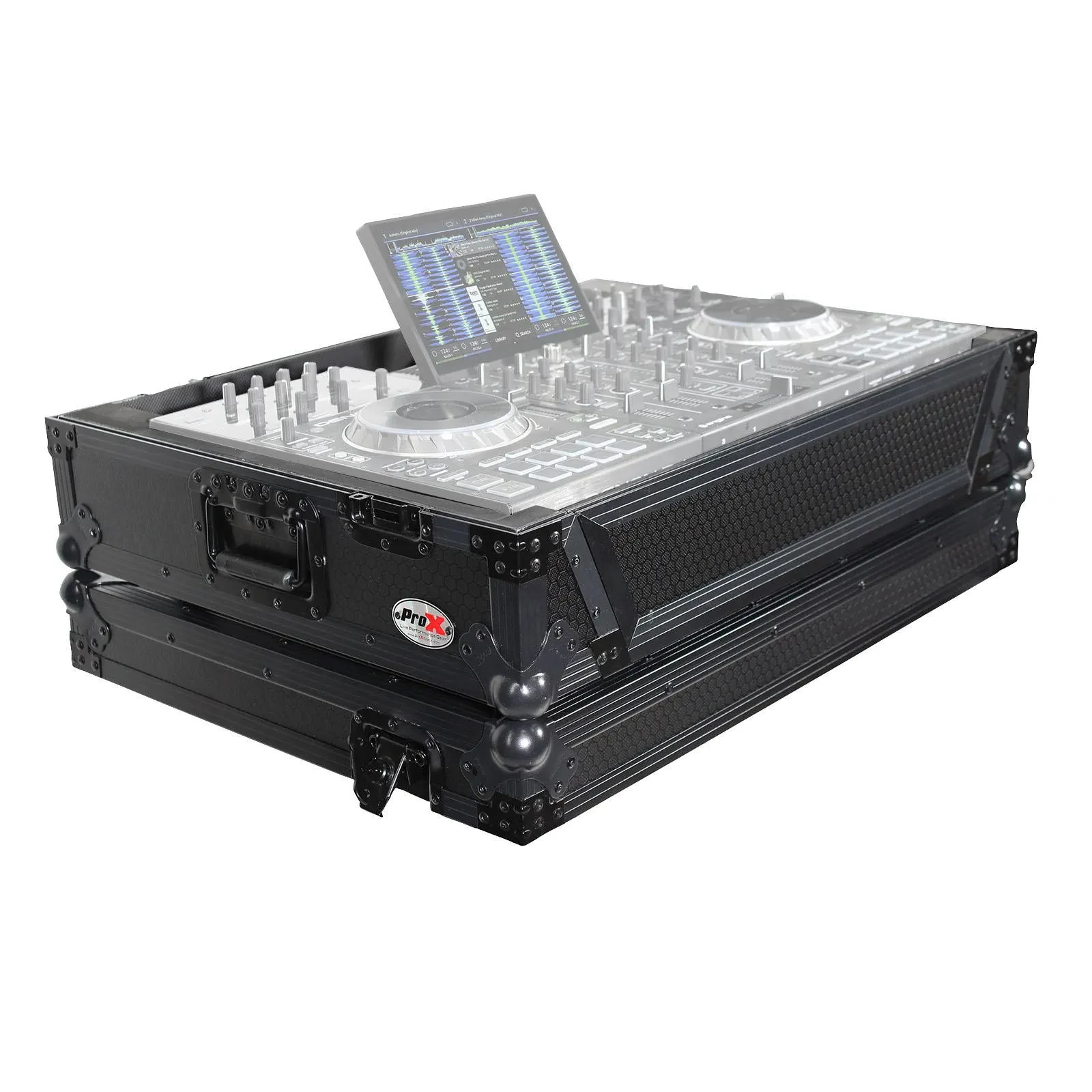 Кейс ProX XS-PRIME4MK2WBL для DJ-контроллера Denon DJ PRIME 4 MK2 с рэковым отсеком 1U и колёсами