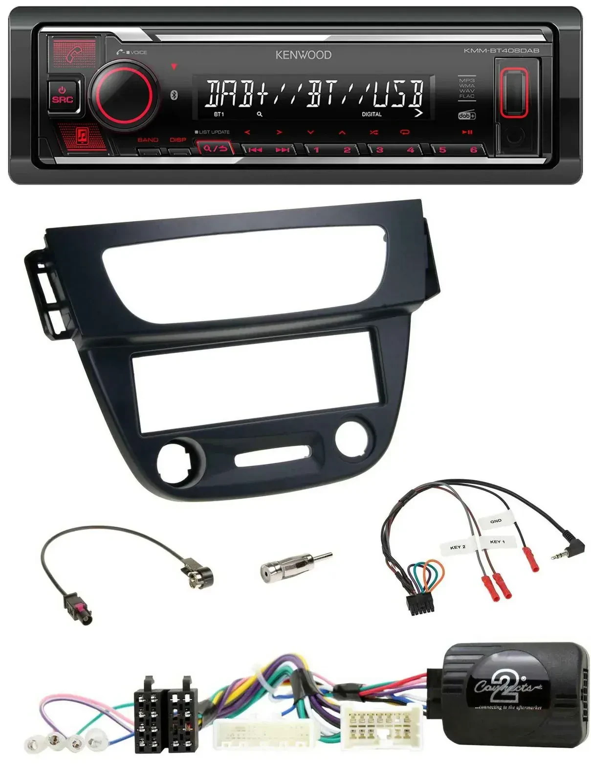 Автомагнитола Kenwood Bluetooth USB DAB для Renault Megane/Fluence (2012–2014)