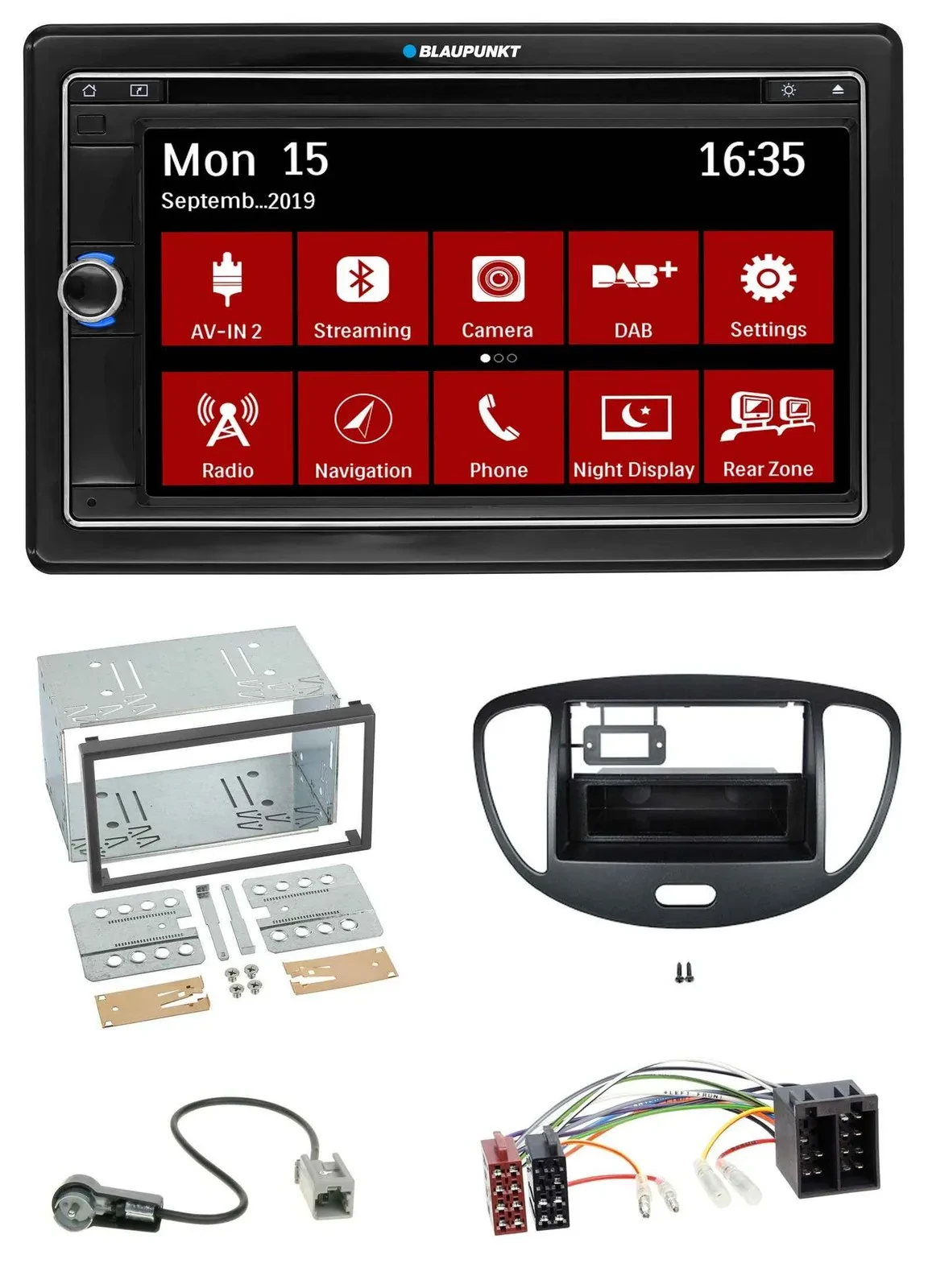 Blaupunkt Bluetooth DAB 2DIN USB DVD MP3 Autoradio für Hyundai i10 2008-2013 sch
