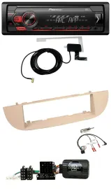 Автомагнитола для Fiat 500 (с 2007) Pioneer 1-DIN USB DAB MP3 перламутрово-бежевый