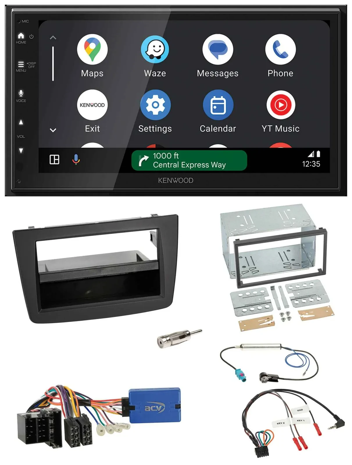 Kenwood DAB Bluetooth USB Lenkrad 2DIN Autoradio für Alfa Romeo Mito ISO 955 13-
