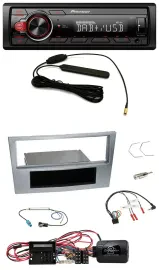 Pioneer MP3 DAB 1DIN Lenkrad USB Autoradio für Opel Corsa D matt-chrom 09-14