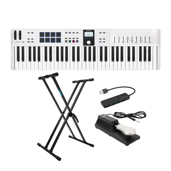Arturia KeyLab Essential 61 mk3 MIDI Keyboard Controller with Stand Bundle