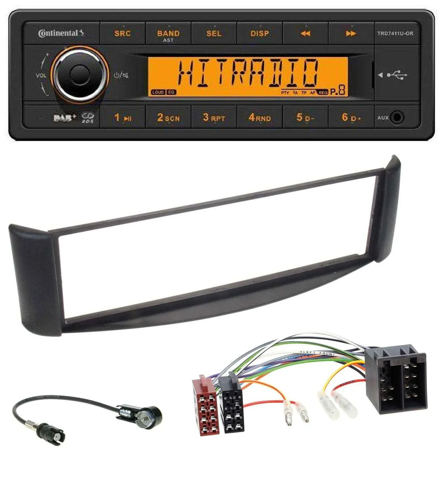 Continental 1DIN DAB MP3 AUX USB Autoradio für Smart ForTwo (1998-2007)