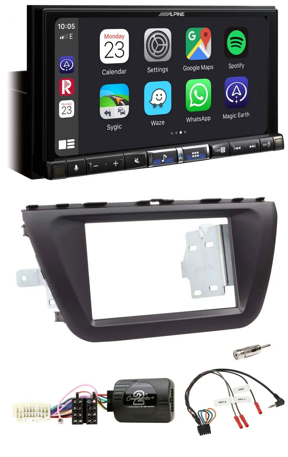 Alpine 2DIN DAB USB Lenkrad Bluetooth Autoradio für Suzuki SX4 ab 2013