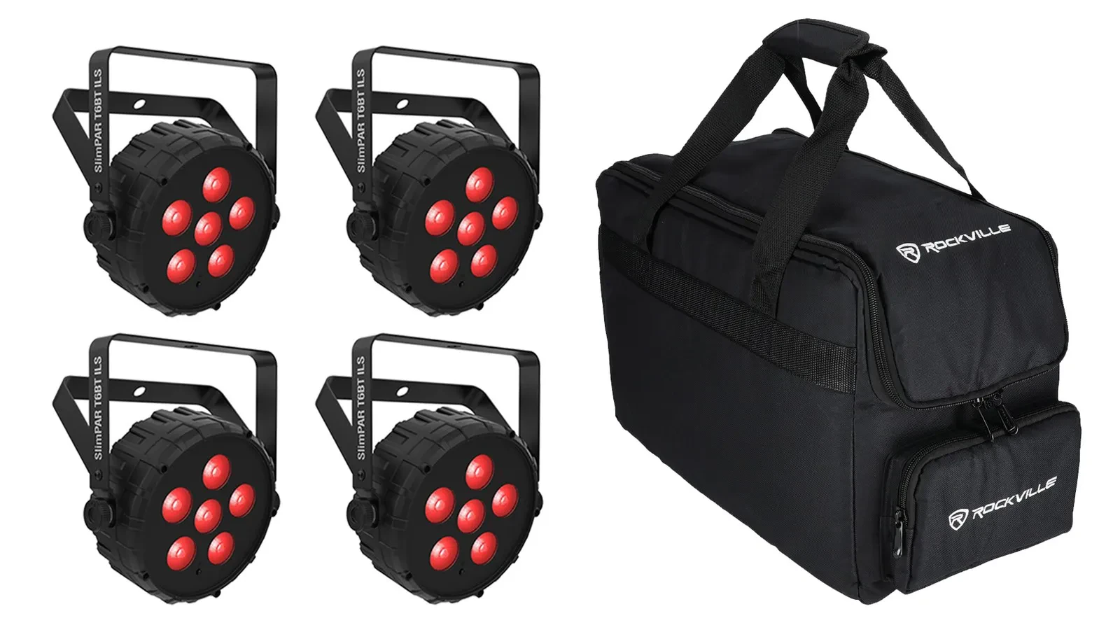 Прибор смены цвета Chauvet DJ SLIMPAR T6 BT ILS D-Fi USB DMX RGB LED с чехлом (4 штуки)