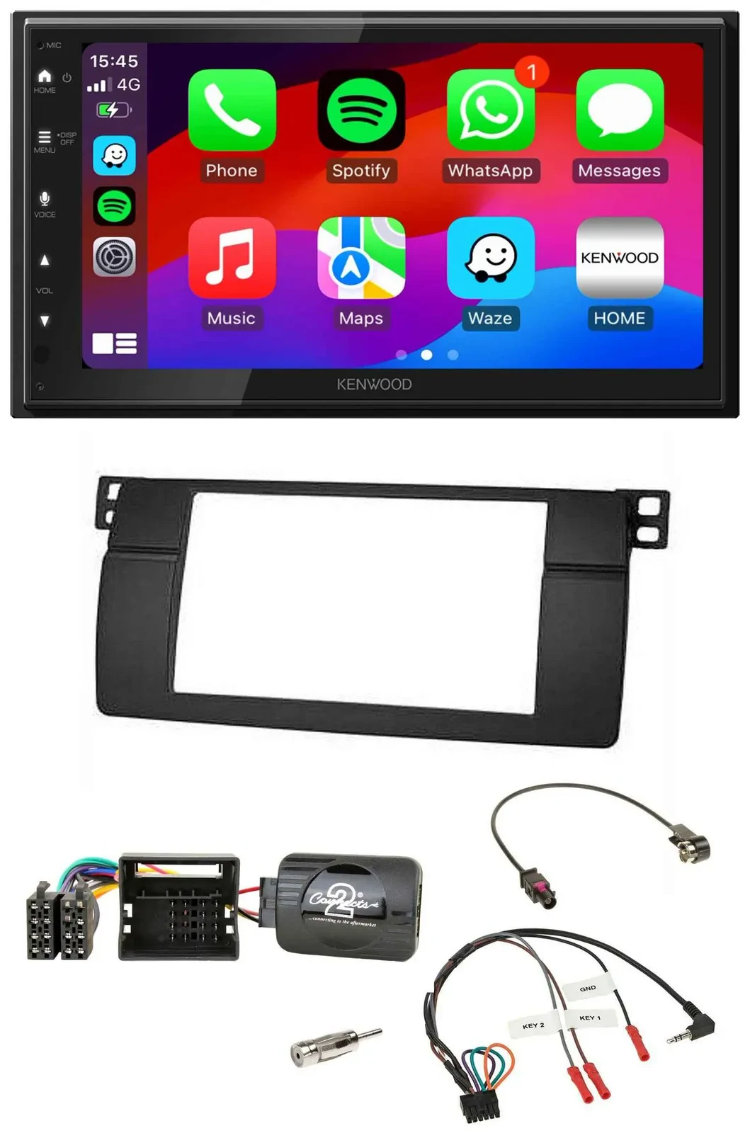 Kenwood Lenkrad USB DAB 2DIN Bluetooth Autoradio für BMW 3er E46 2001-2006 Profi