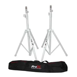 ProX T-SS28P White 4-7' Adjustable Tripod Set with Two X-LS64WH Mounts