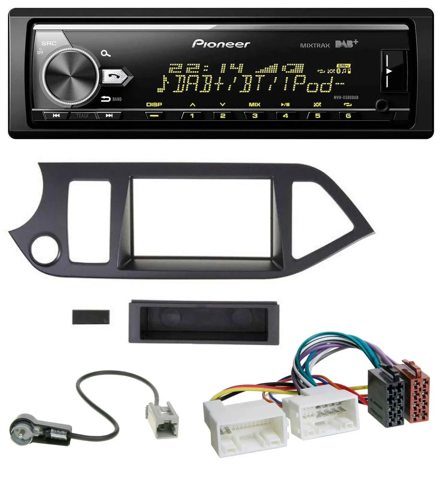 Автомагнитола Pioneer для Kia Picanto (с 2011) Bluetooth, USB, DAB, MP3, Start-Stop