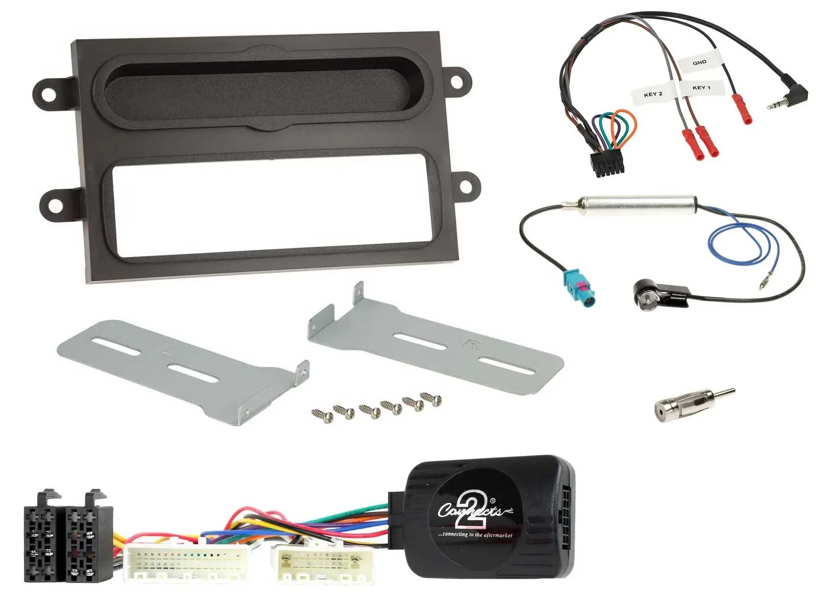 Einbauset Lenkradadapter DIN Autoradio für Renault Twingo ab 2015 grau