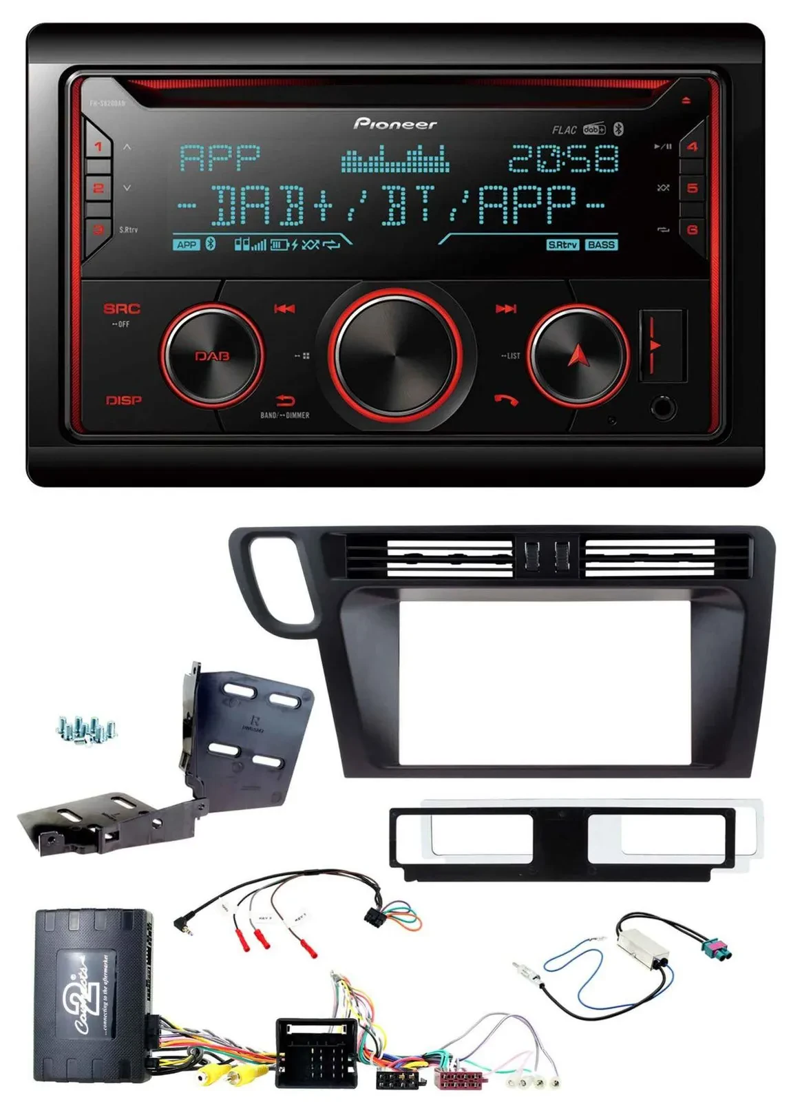 Pioneer 2DIN DAB Lenkrad Bluetooth USB CD Autoradio für Audi Q5 8R 08-17 Infoada