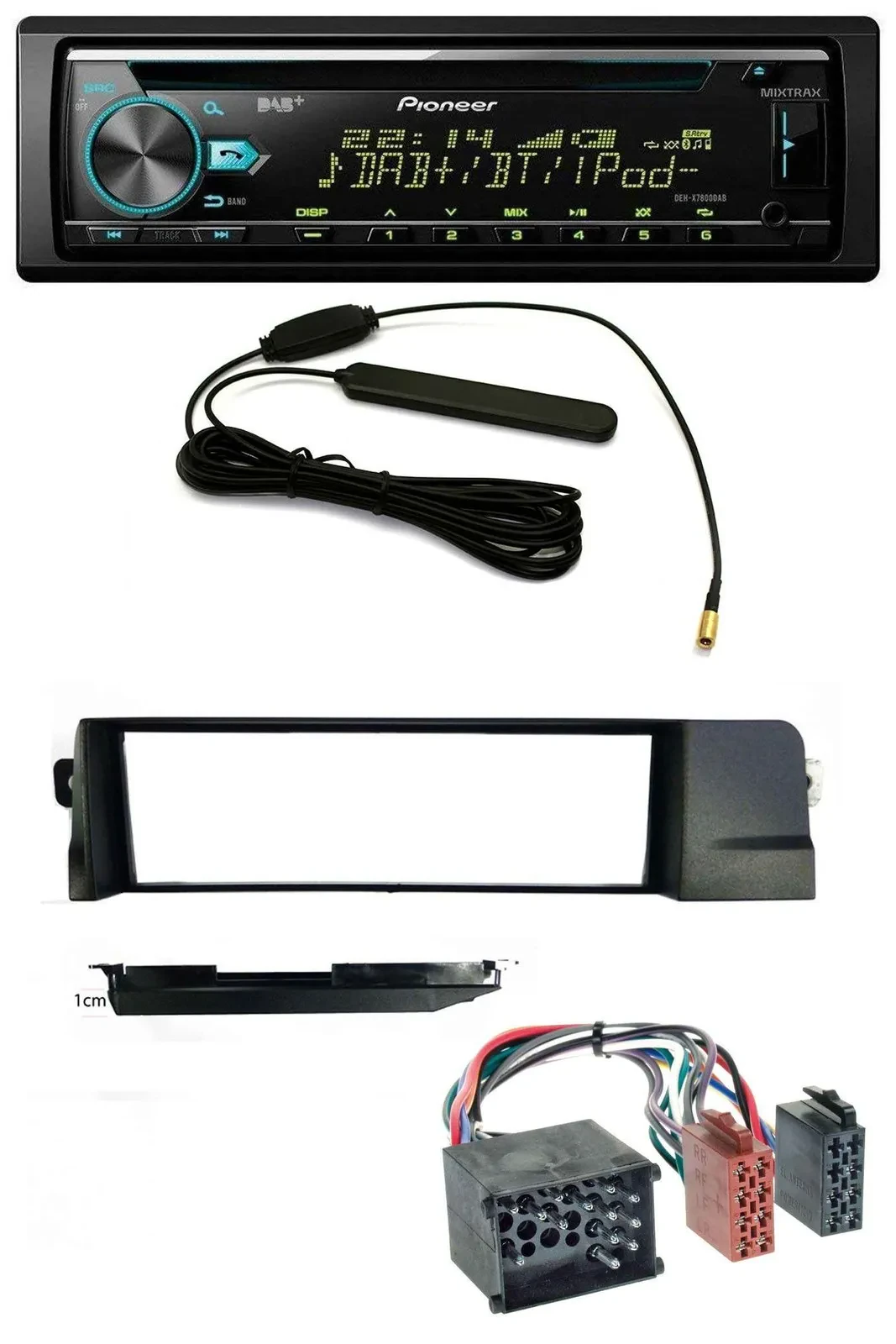 Pioneer CD MP3 AUX DAB USB Autoradio für BMW 3er E46 Profiversion Rundpin