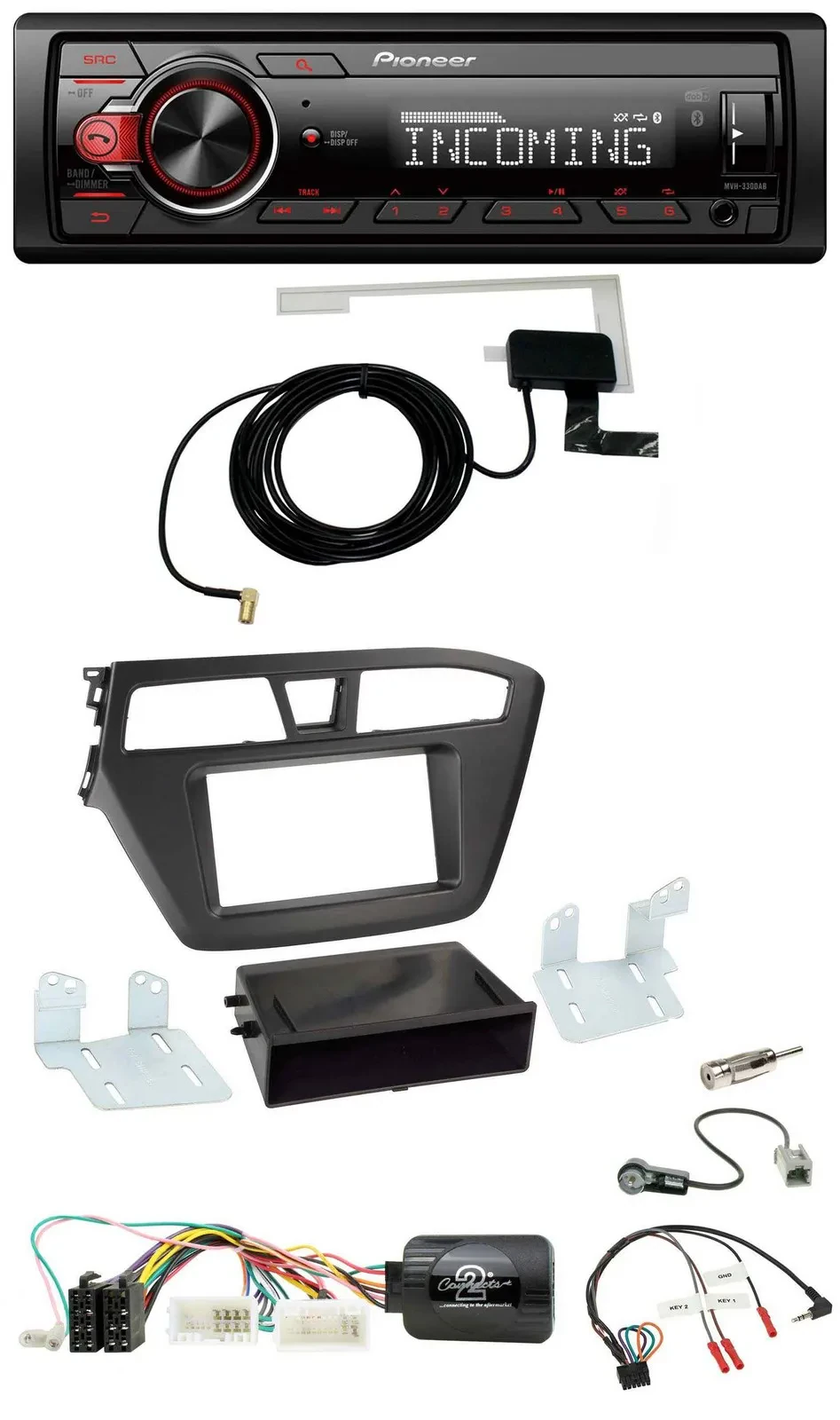 Pioneer MP3 Lenkrad CD DAB USB Autoradio für Hyundai i20 (ab 2015)