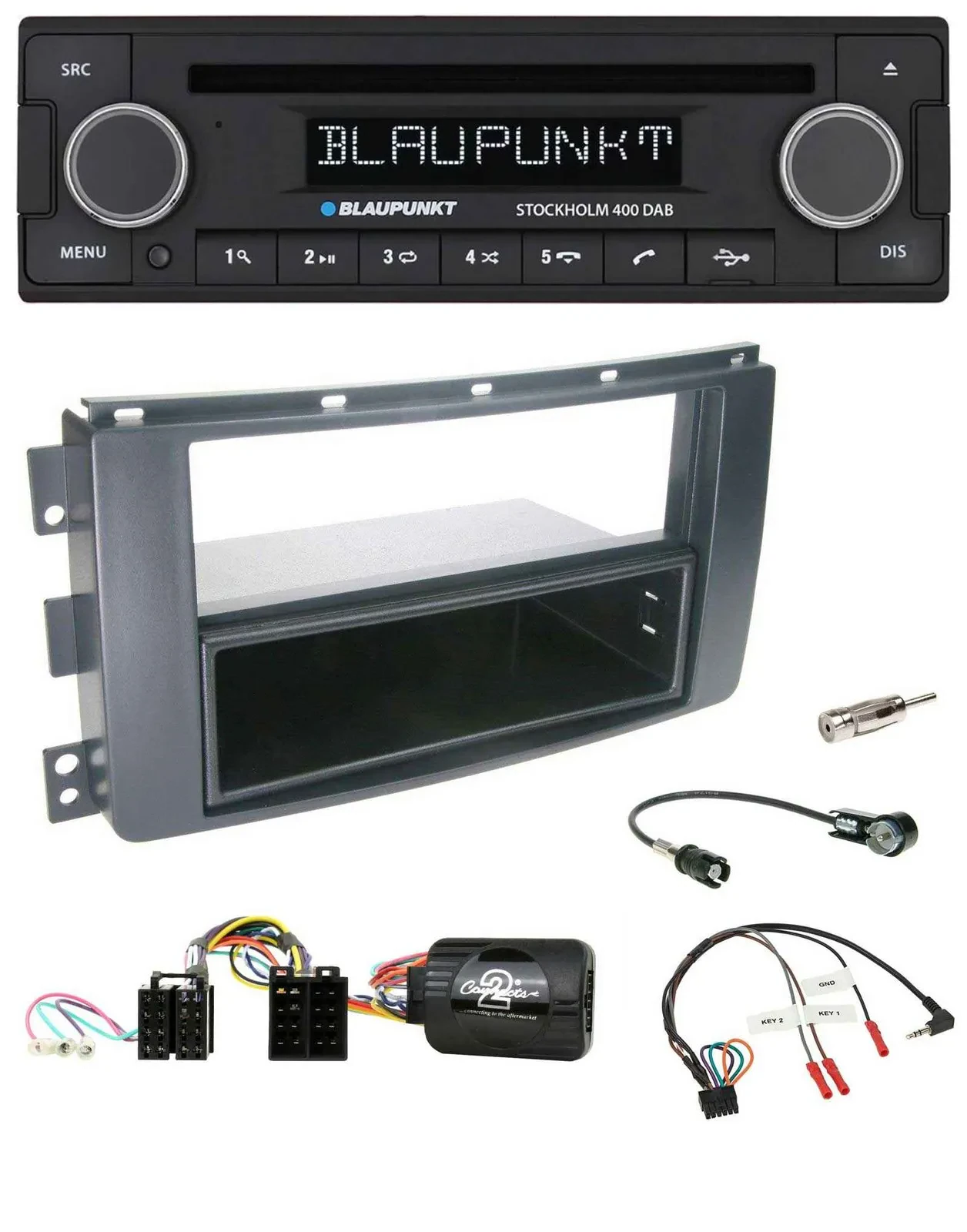 Blaupunkt Lenkrad Bluetooth DAB CD USB Autoradio für Smart ForFour 2004-2006 sch