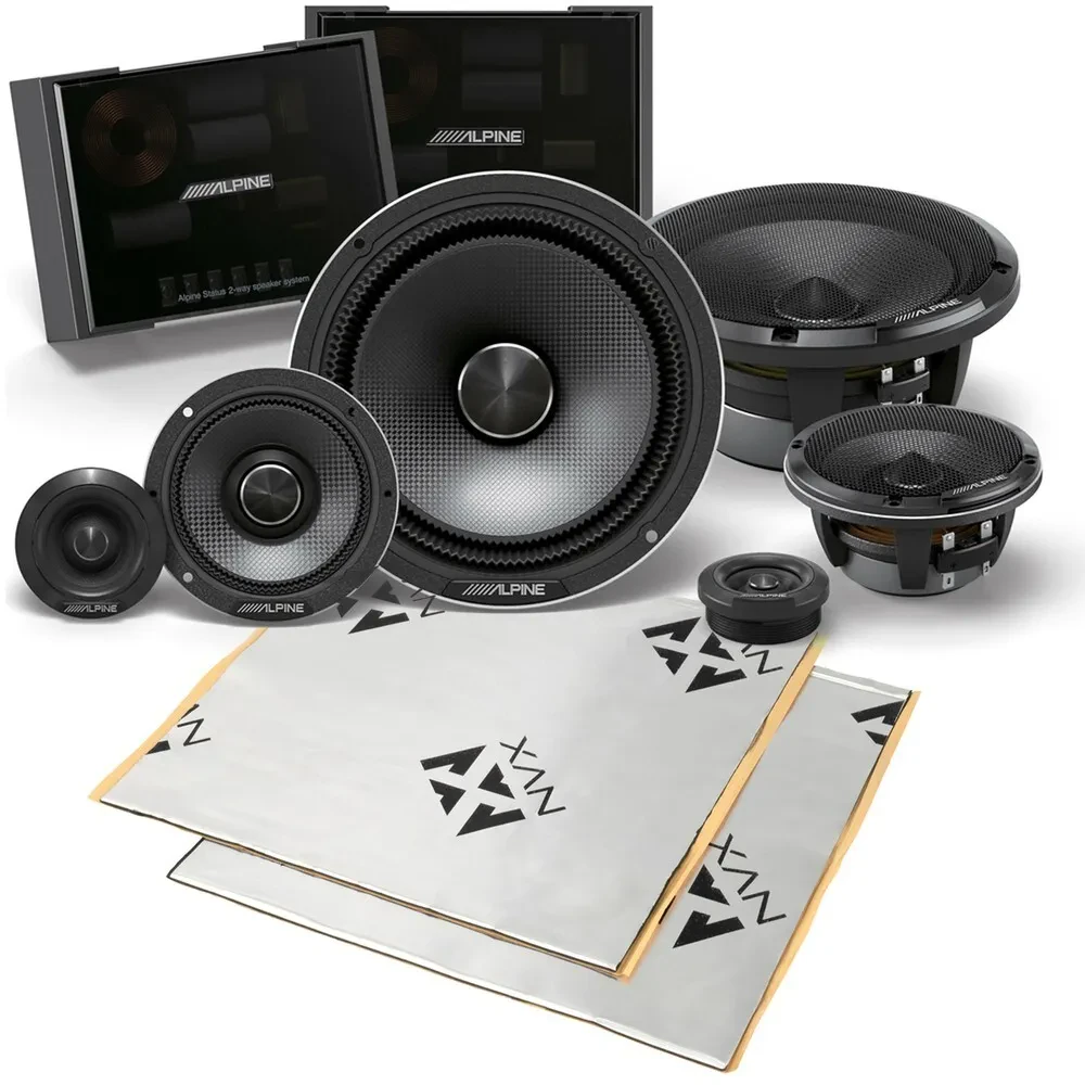 Alpine HDZ-653S 200W 6.5” 3-Way Component Speakers + Sound Damping