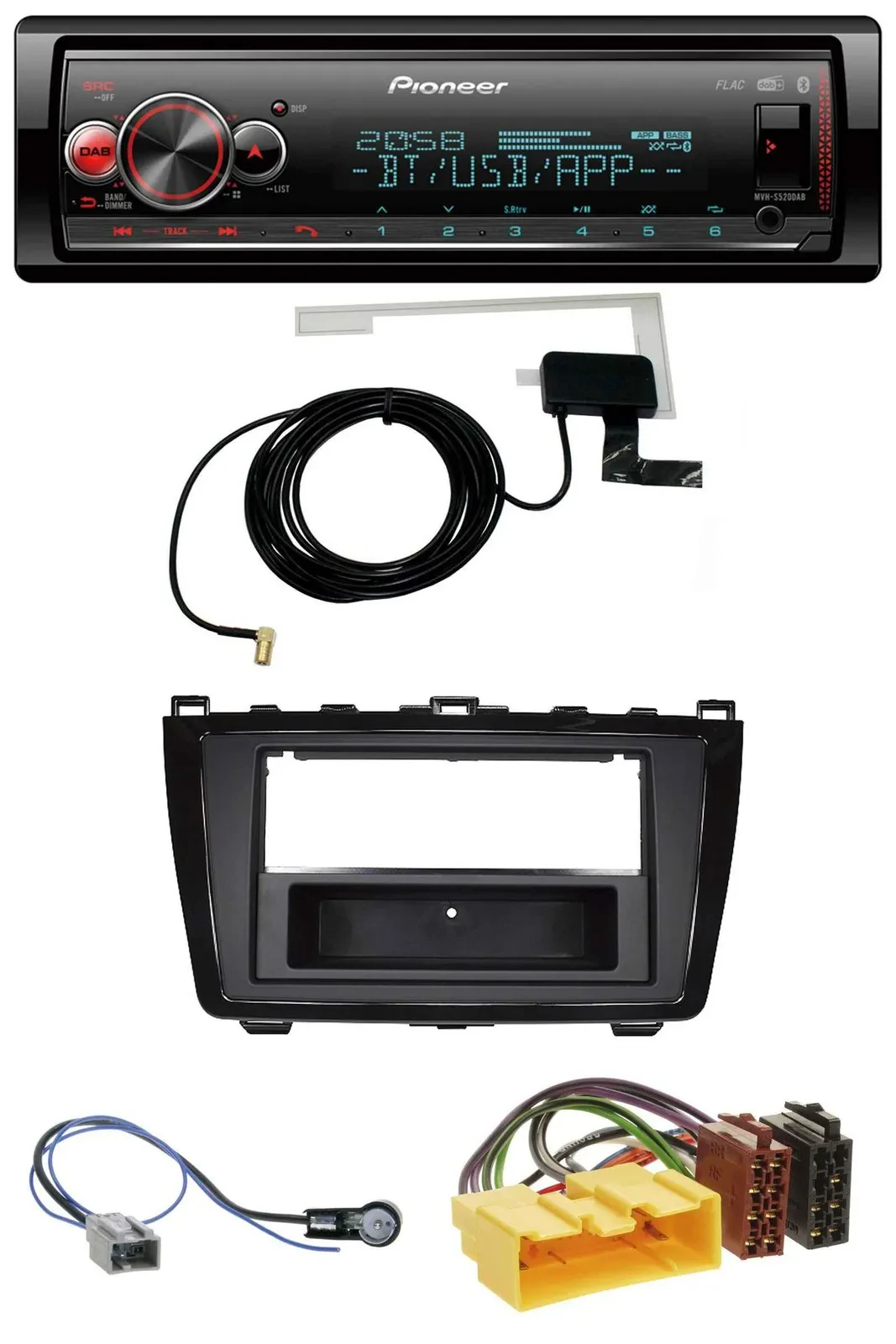 Автомагнитола для Mazda 6 (2008–2012) Pioneer Bluetooth, DAB, USB, MP3 глянцевая