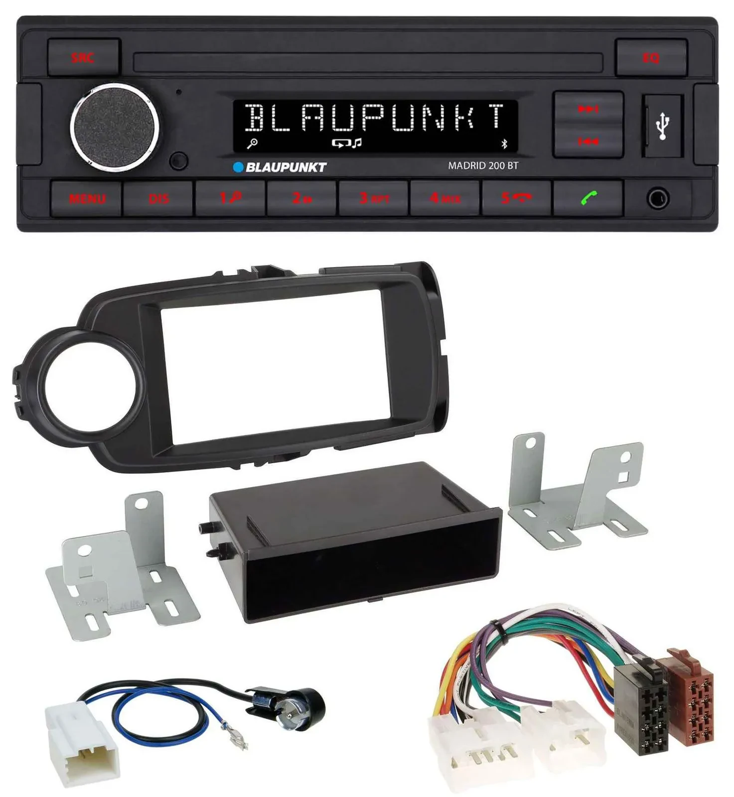 Автомагнитола для Toyota Yaris (2011–2014) Blaupunkt USB, AUX, Bluetooth, MP3, черная