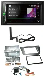 Pioneer MP3 DAB AUX 2DIN Bluetooth Autoradio für Seat Leon 2005-2009 silber