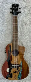 Luna Guitars Vista Deer Tropical Wood Concert Acoustic-Electric Ukulele Gloss