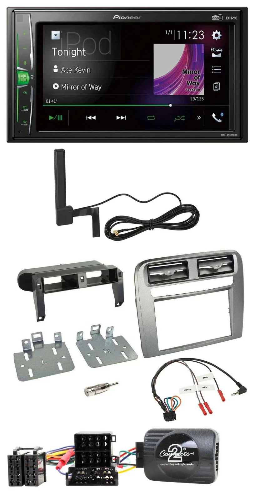 Pioneer MP3 DAB Lenkrad 2DIN Bluetooth Autoradio für Fiat GrandePunto 05-06 anth