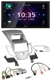JVC DAB 2DIN Lenkrad Bluetooth USB Autoradio für Ford Fiesta 2010-17 Display sil