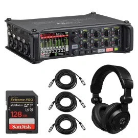 Zoom F8n Pro 8-Channel Multi-Track Field Recorder, Bundle with 128GB Memory Card