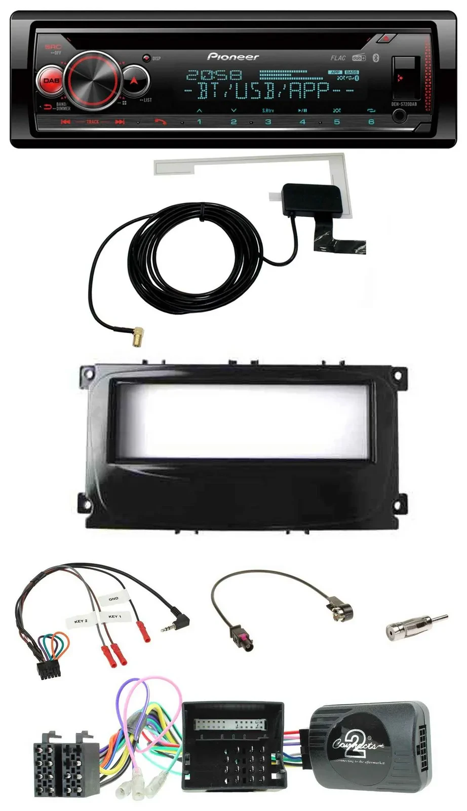 Pioneer DAB CD Lenkrad USB Bluetooth Autoradio für Ford Galaxy Focus C-Max Can a