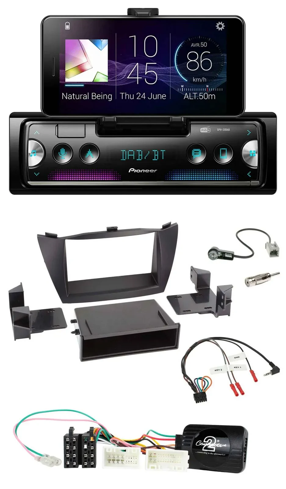 Pioneer USB Lenkrad Bluetooth DAB Autoradio für Hyundai ix35 2010-2013 schwarz