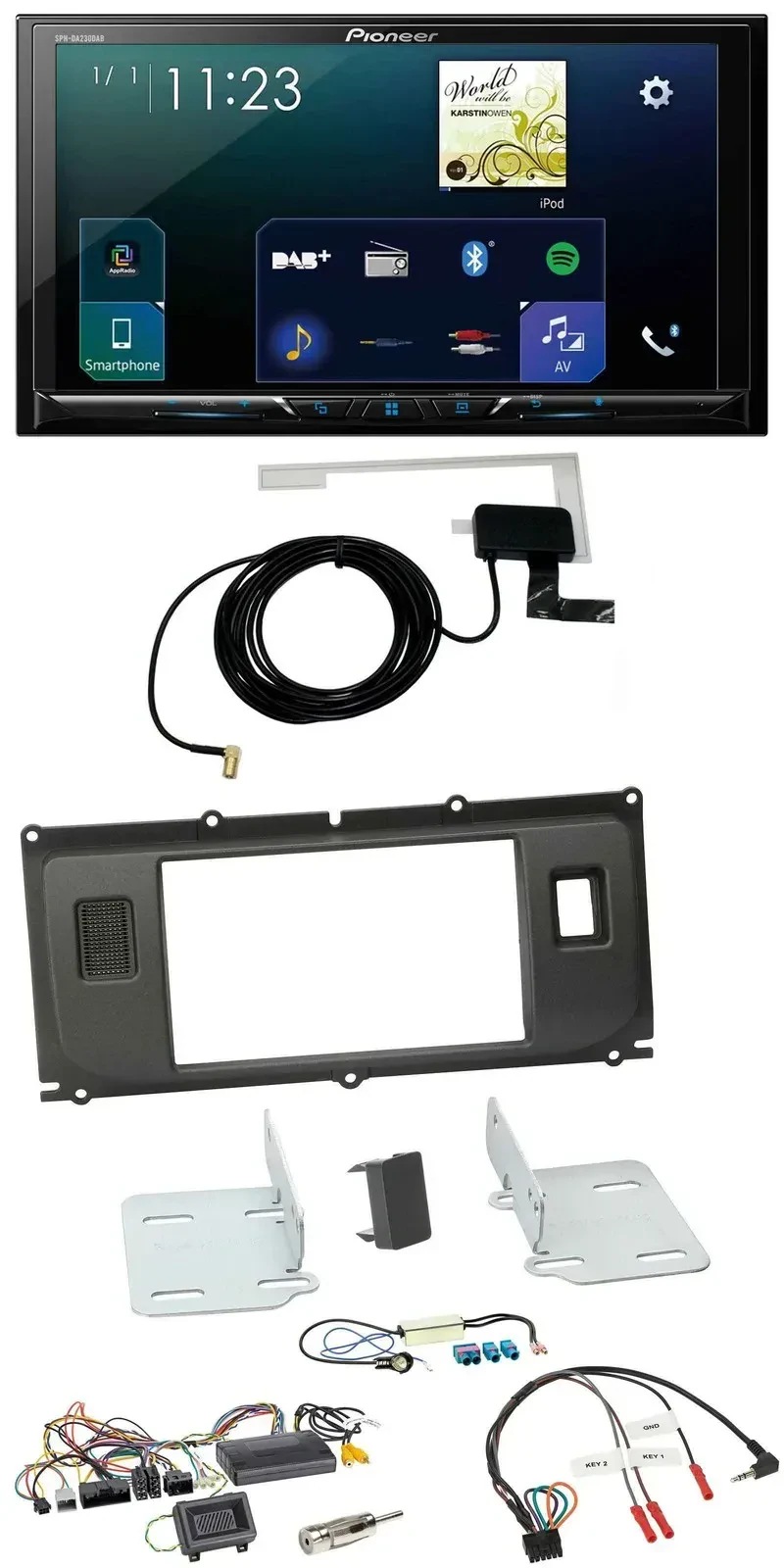 Автомагнитола Pioneer 2DIN DAB USB Bluetooth для Land Rover Evoque 2011–2013 с поддержкой кнопок на руле