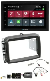 Blaupunkt 2DIN Lenkrad USB Bluetooth DAB Autoradio für Fiat 500 L ab 2012