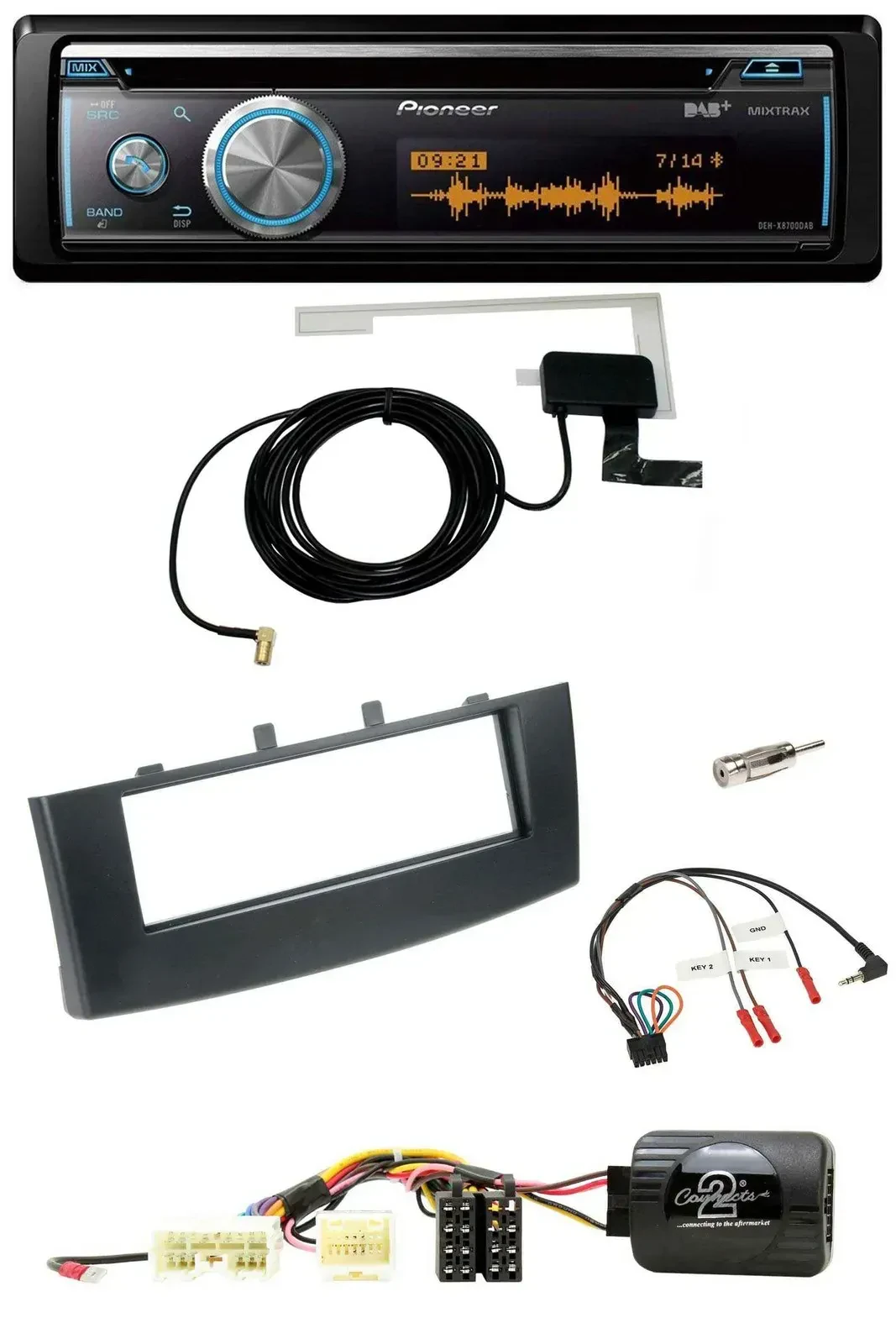 Pioneer Bluetooth DAB Lenkrad USB CD Autoradio für Mitsubishi Colt 2008-2012