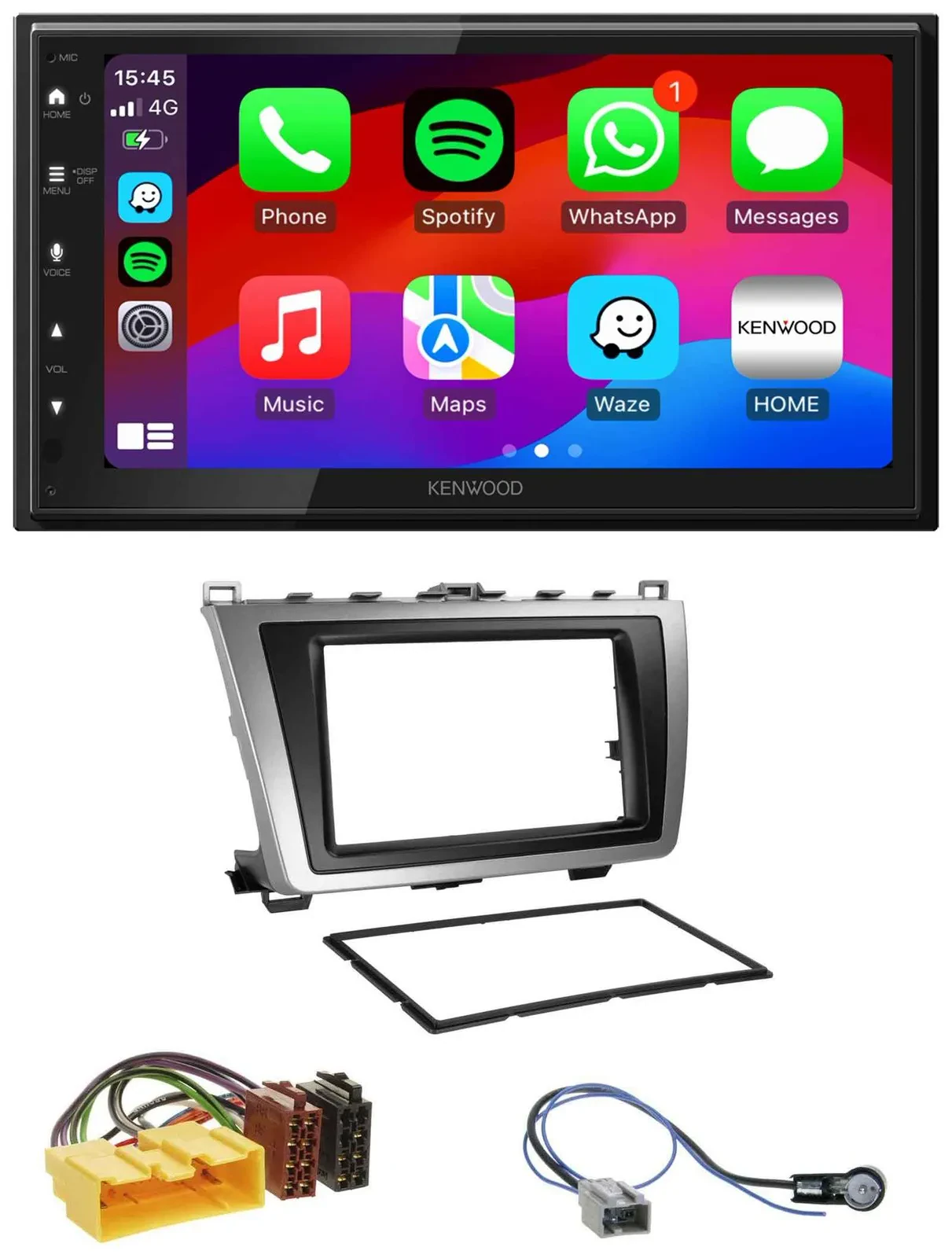 Автомагнитола для Mazda 6 Kenwood 2-DIN MP3 USB DAB Bluetooth черно-серебристая