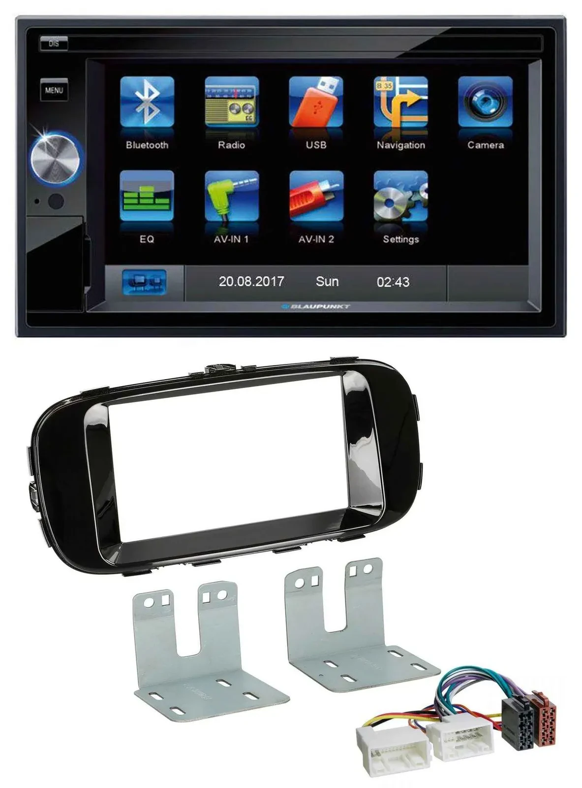 Blaupunkt SD Bluetooth 2DIN MP3 USB AUX Autoradio für Kia Soul PS ab 14 piano-sc