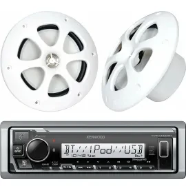 Kenwood PKG-MR3321BT Receiver + 6.5" Marine Speakers Kit