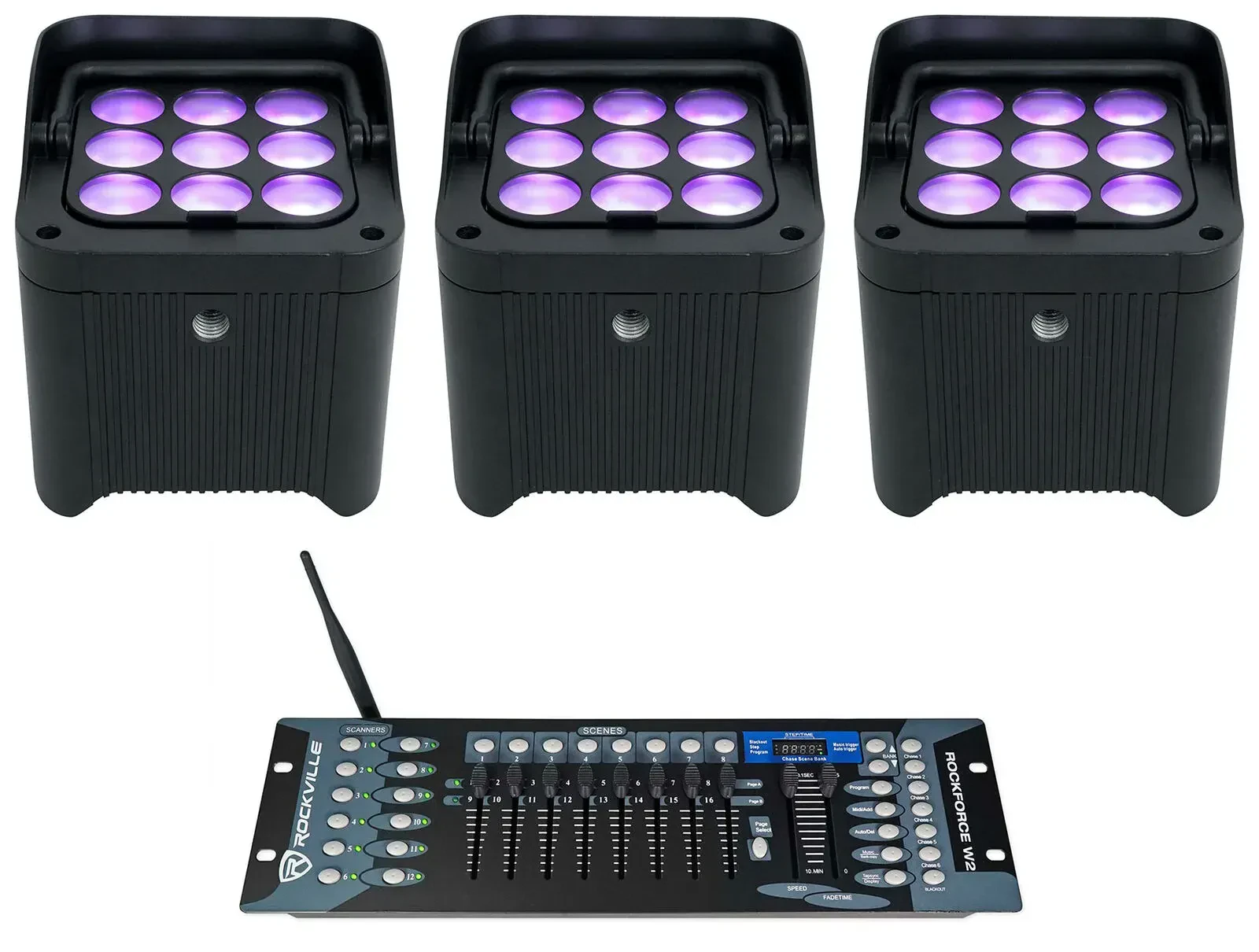Светодиодный прибор Chauvet DJ Freedom Par H9 IP RGBAW+UV с DMX-пультом (3 штуки)