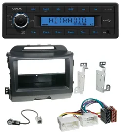 VDO AUX 1DIN MP3 USB Autoradio für Kia Sportage 3 SL 10-15 schwarz
