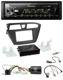 Pioneer Bluetooth USB DAB Lenkrad Autoradio für Hyundai i20 (ab 2015)