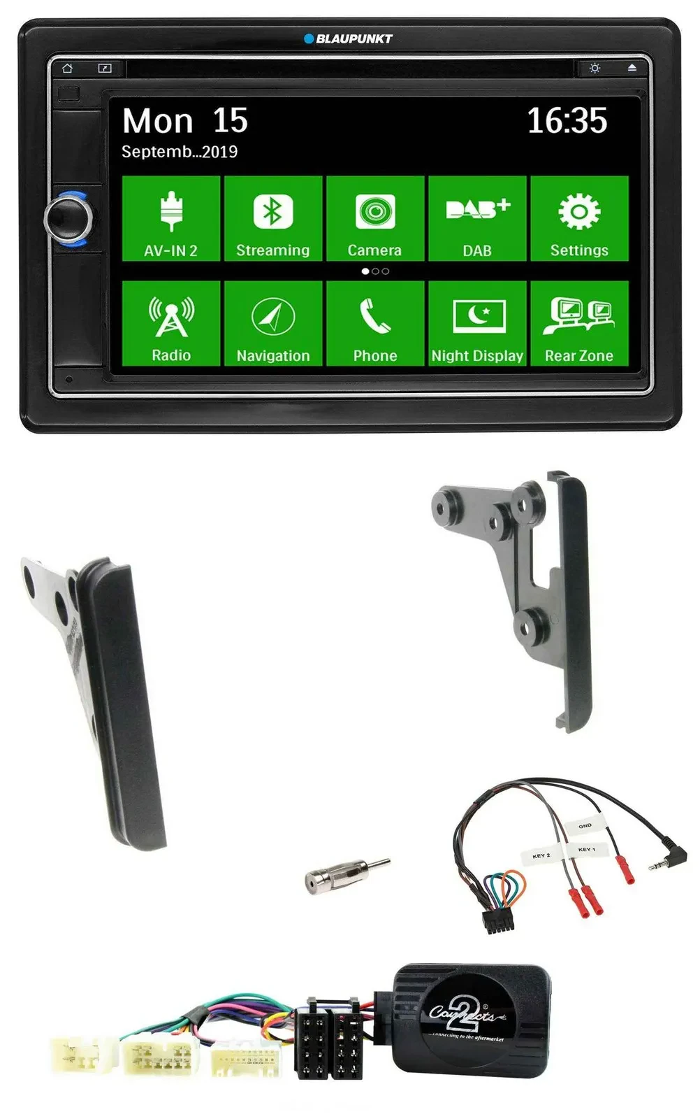 Blaupunkt Bluetooth 2DIN Lenkrad DAB USB TMC Navigation für Toyota FJ ab 2007