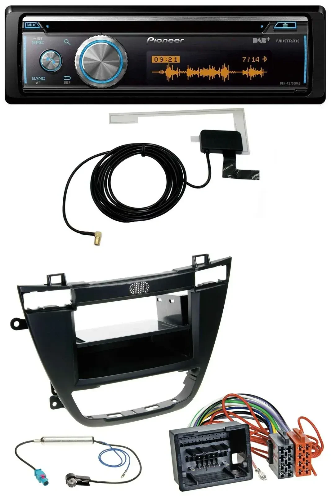 Автомагнитола Pioneer Bluetooth DAB MP3 USB CD для Opel Insignia 2008–2013 черная