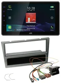 JVC DAB MP3 Bluetooth USB Autoradio für Opel Corsa C Quadlock 2004-2006 aluminiu