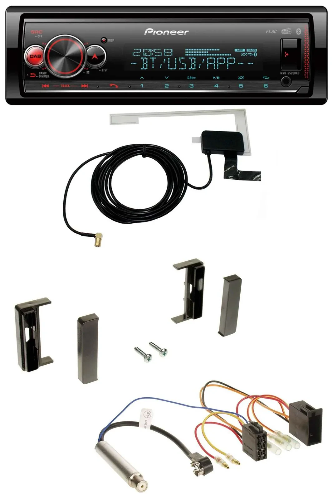 Автомагнитола для Audi TT (1998–2006) Pioneer Bluetooth, DAB, USB, MP3, ISO