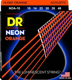 Струны для акустической гитары DR Strings HI-DEF NEON DR NOA-10, 10 - 48