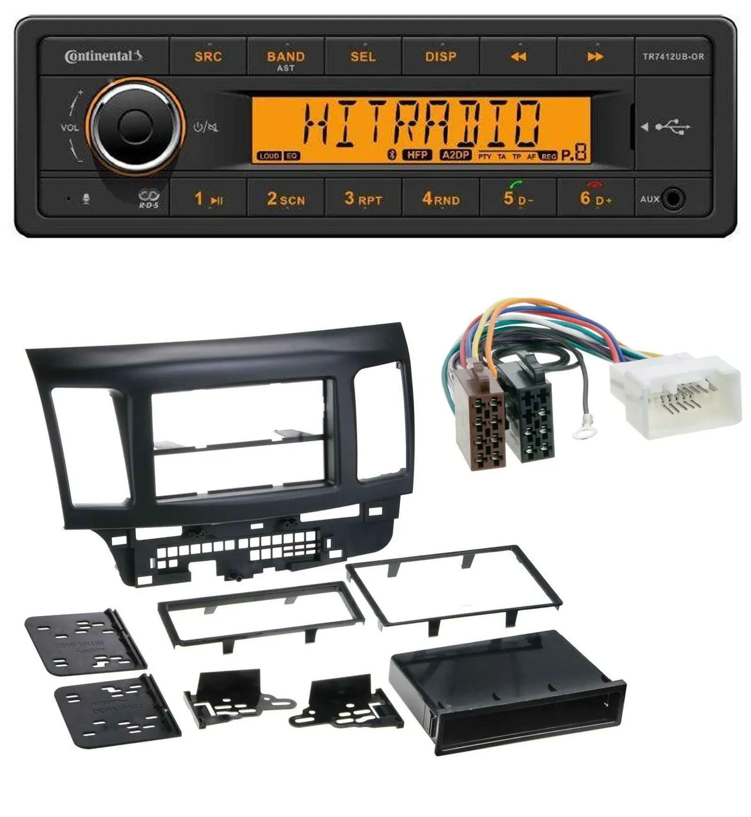 Continental MP3 Bluetooth AUX USB Autoradio für Mitsubishi Evo Lancer (ab 2008)