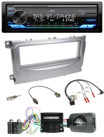 JVC Bluetooth DAB USB Lenkrad Autoradio für Ford Galaxy C-Max Focus Can-Bus 2007
