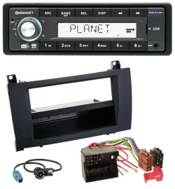 Continental MP3 AUX USB DAB 1DIN Autoradio für Mercedes SLK (R171, 2004-2011)