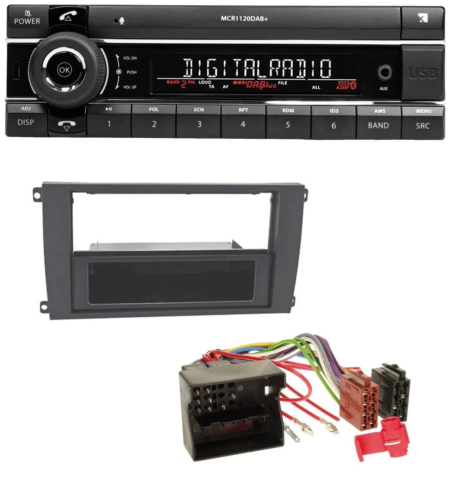 Kienzle Bluetooth MP3 USB DAB Autoradio für Porsche Cayenne (2007-2010)