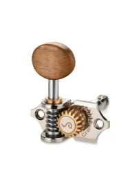 Schaller Germany 3x3 Grand Tune Tuners, Nickel w/ Wood Koa Buttons