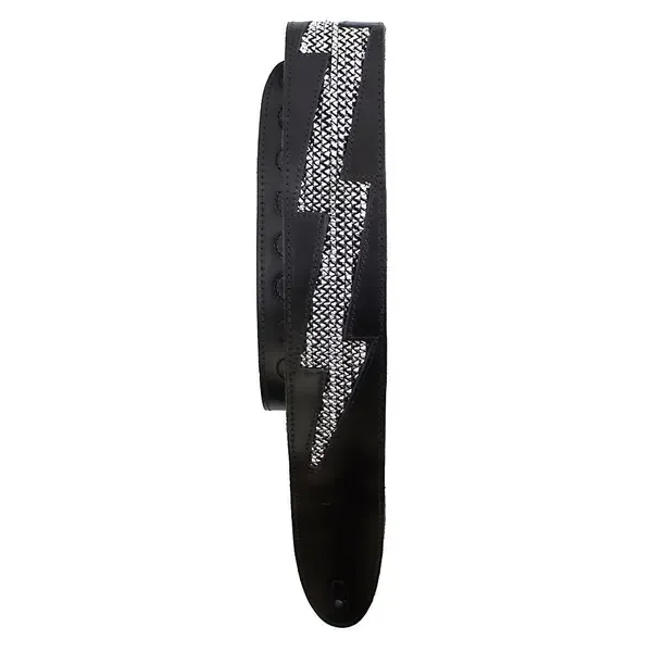 Ремень для гитары Perri's Metallic Lightning Bolt Leather Guitar Strap Black 2.5 in.