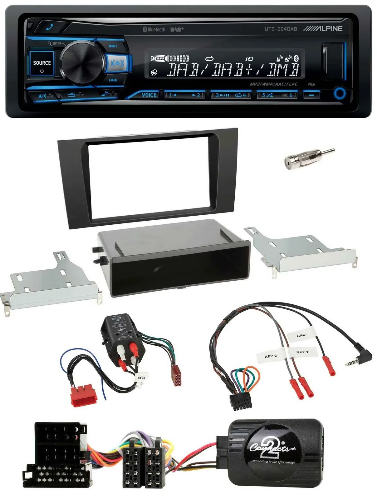 Alpine USB Bluetooth DAB Lenkrad Autoradio für Audi A4 B5 1999-2001 BOSE Vollakt