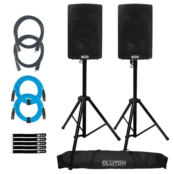 Alto Professional TX410 350W 10" Powered Active Loudspeaker Pair w Stands